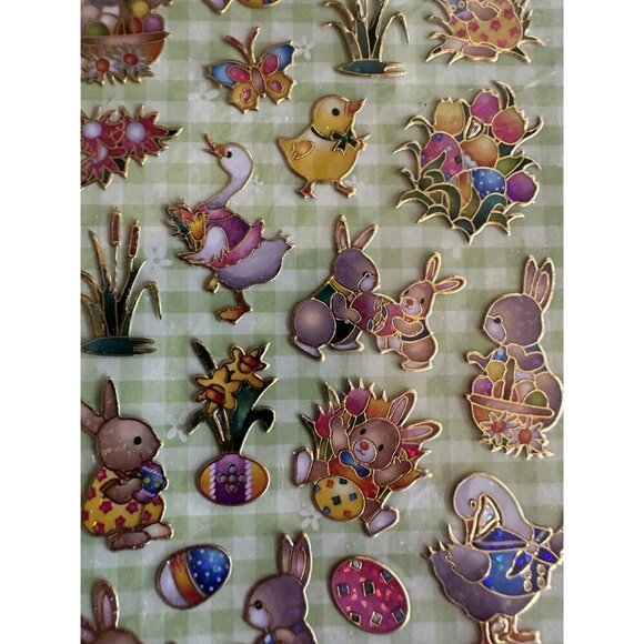 Vintage Easter Stickers 50 Pack - Cute Bunny Duck & Egg Designs - Scrapbooking C - Picture 2 of 5